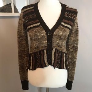 Sweater peplum cardigan